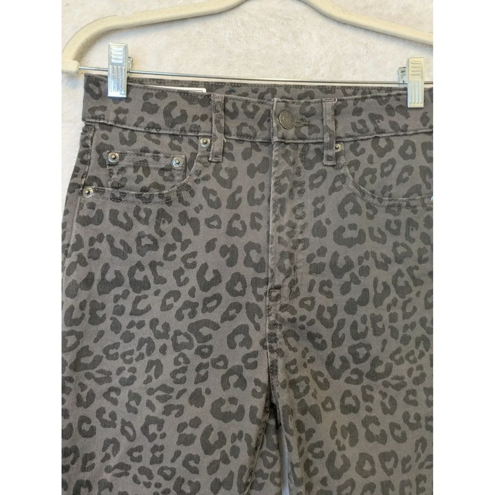 Gap Vintage Slim Sky High Jeans Women's 2 Gray Black Leopard Animal Print